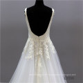 Newest Sleeveless Designer Light Champagne  Gorgeous Lace Long bride clothes wedding dress